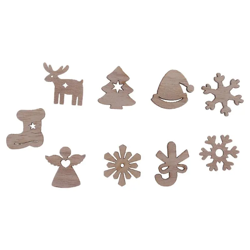 

50pcs Christmas Tree Hanging Pendant Snowflake Elk Boots Discs Ornaments for Xmas Party Decorations