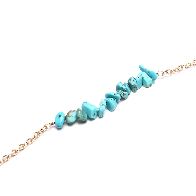 1pcs Blue Stone Beads Charm Sunglasses Lanyard Strap Necklace Eyeglass Glasses Gold Chain Cord For Reading Glasses