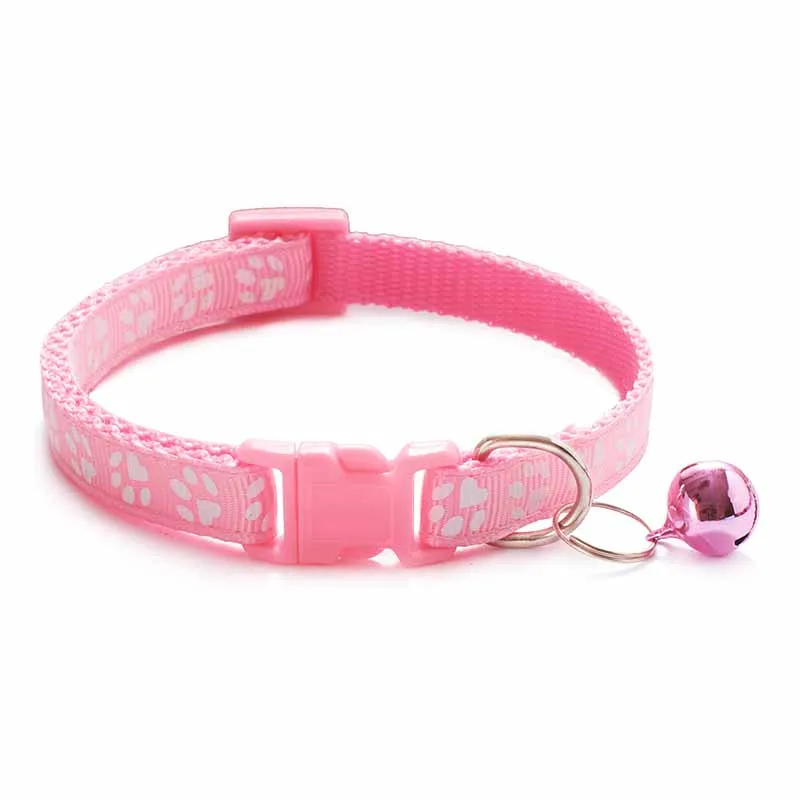 Fashion Pets Dog Collar Cartoon Funny Footprint Cute Bell Adjustable Collars For Dog Cats Puppy Pet Accessories Free Shipping 