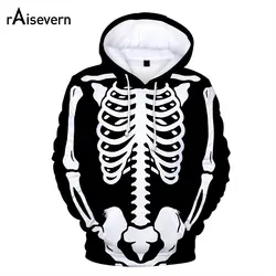 Утолщенная Толстовка 3D печать толстовки скелет для мужчин и женщин унисекс толстовки Хэллоуин
