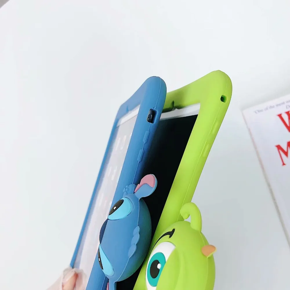 Чехол для планшета для IPad 6 Air 2, 9,7 дюймов, мультяшный детский безопасный нетоксичный силиконовый чехол с подставкой, ударопрочный чехол для всего тела, чехол+ ручка