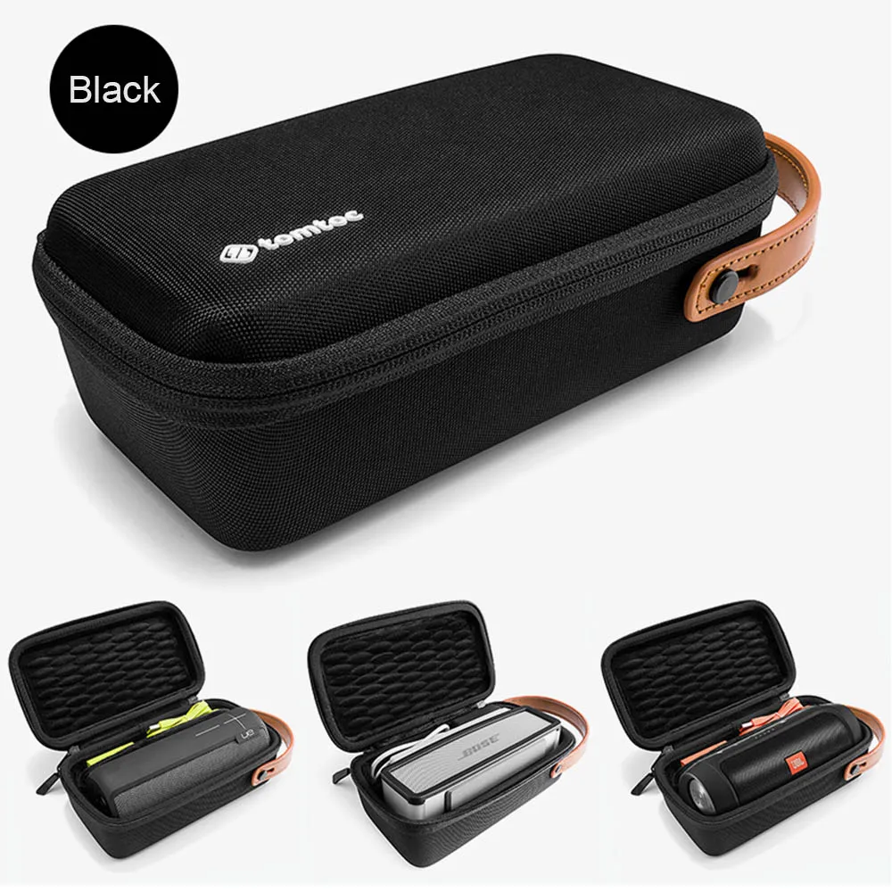 Путешествие EVA жесткий футляр для переноски сумка на плечо для Bose SoundLink Mini 1/2, для UE Boom 1/2, для JBL Flip 4 Bluetooth динамик - Цвет: Черный