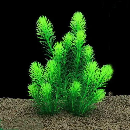 Зеленый Plastic Artificial Water Grass Fish Tank Landscaping Gulfweed Aquatics Plant Weed Water Plant Grass Ornament Decor Background - Цвет: Зеленый