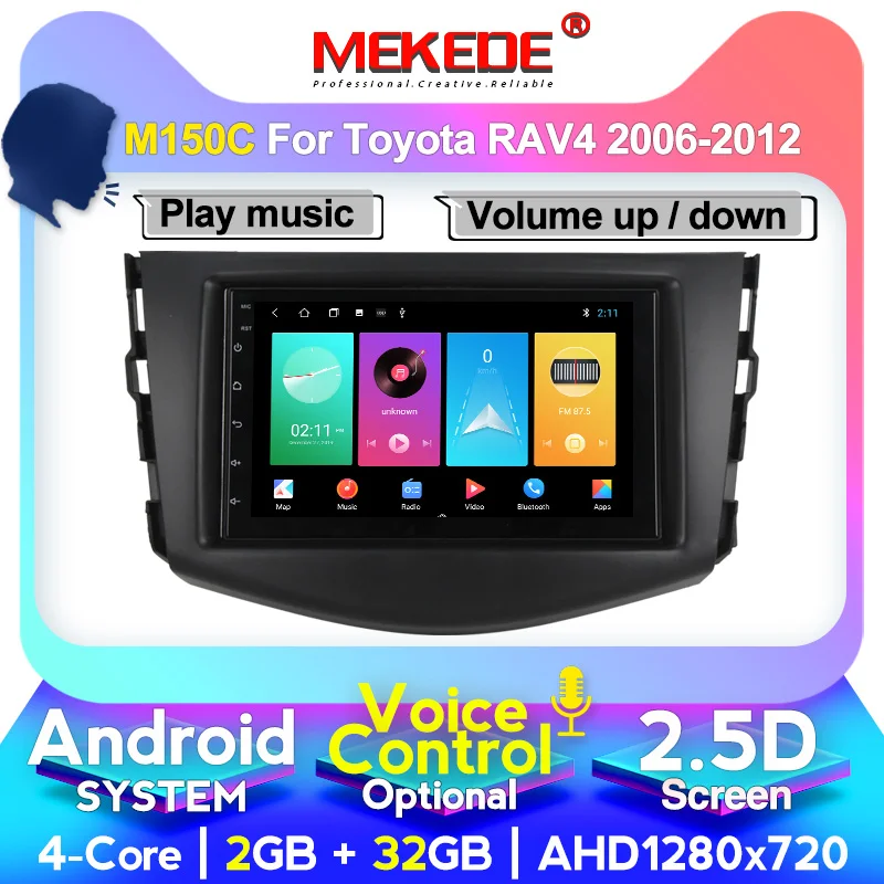 MEKEDE 7 ''автомобильное радио для Toyota RAV4 Rav 4 2007 2008 2009 2010 2011 2012 BT wifi 4G lte 2 din GPS