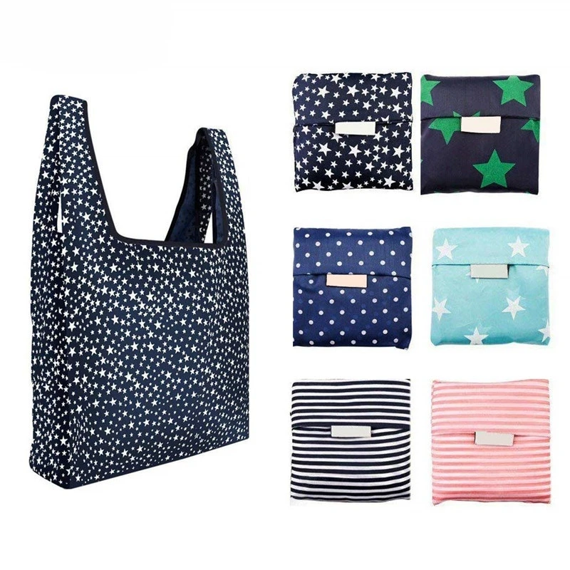

Foldable Shopping Bag Reusable Eco-Friendly Grocery Foldable Handbags Small Size Premium Quality Convenient Duty Folding Tote