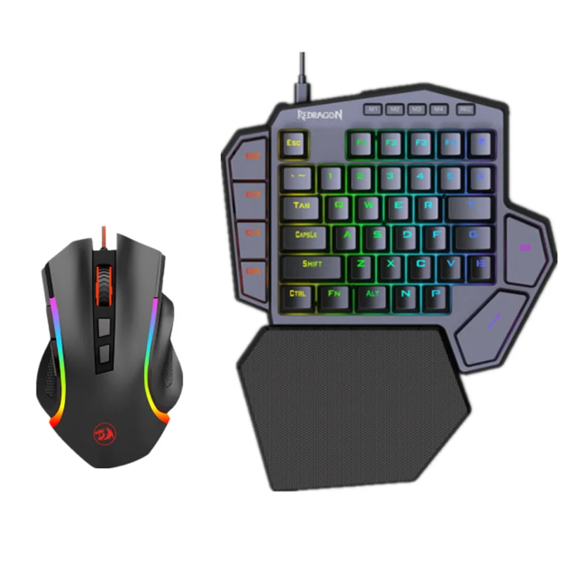 Игровая RGB клавиатура Redragon K585 для одной руки и мышь M607RGB с конвертер GA200 Xbox One PS4 Switch