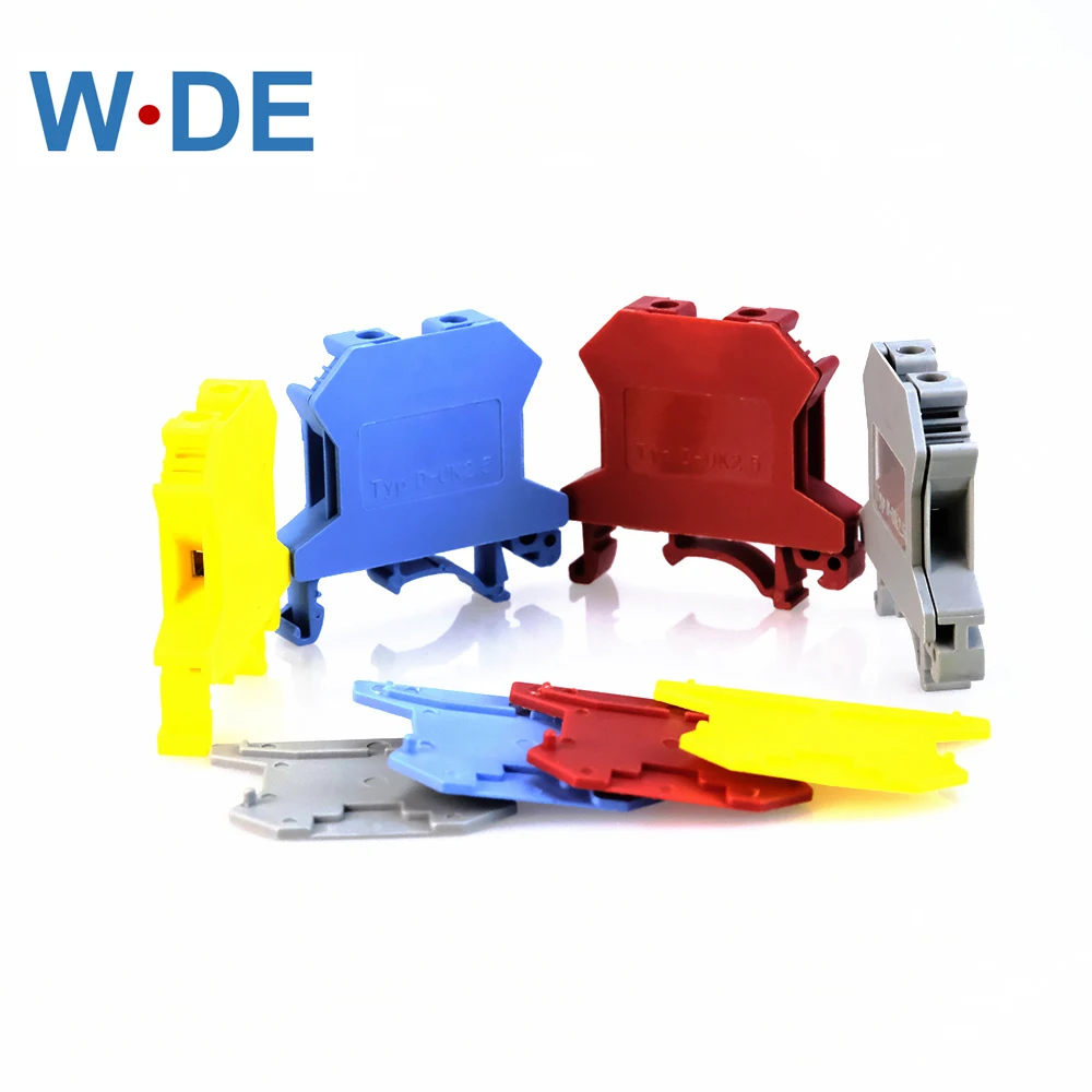 End Cover D-UK 2.5 10 Pcs For Terminal Block UK-2.5B Four Colors End Plate Din Rail Terminal Blocks Accessories Caps Din Rail Terminal Block