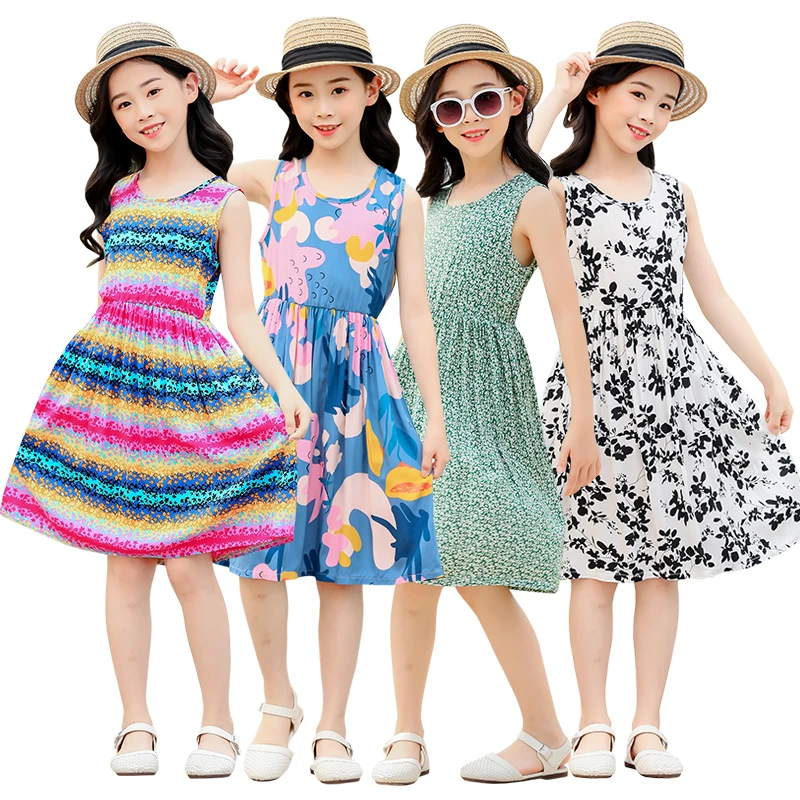 Nuevos vestidos de verano para niños, vestidos de playa de estilo bohemio para niñas, vestidos con de flores niñas pequeñas, largos de 2 a 11T para - AliExpress