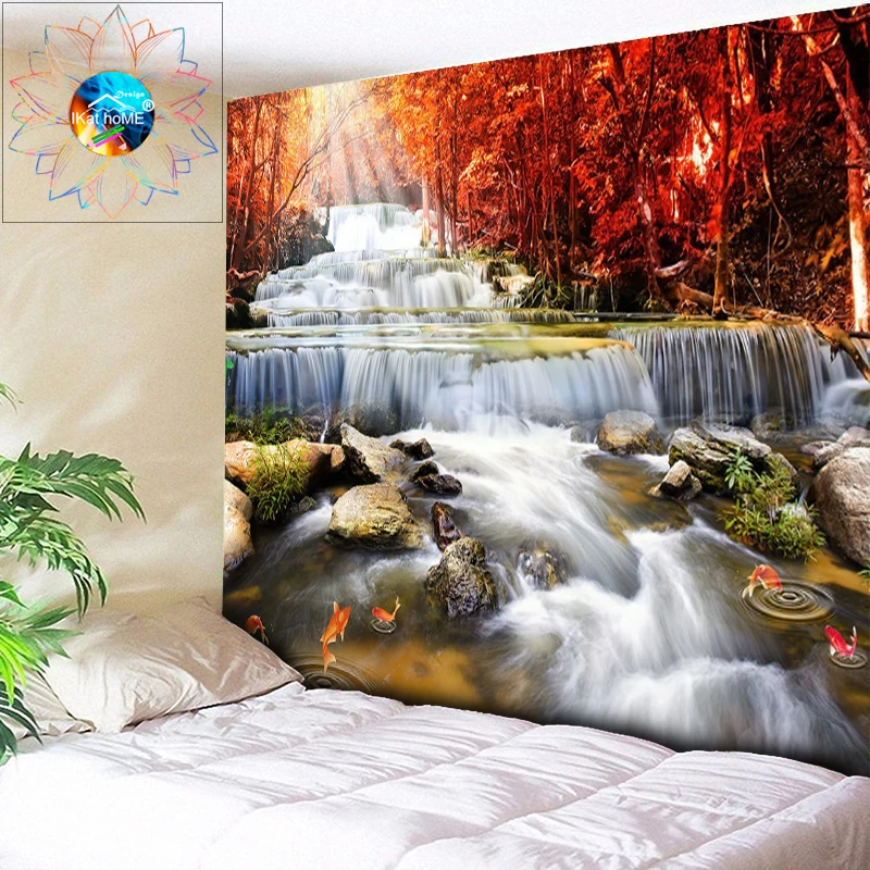 

Psychedelic Waterfall Tapestry Forest Wall Hanging Mandala Tapestry Boho Decor Hippie Wall Tapestry Art tapiz pared tela gobelin