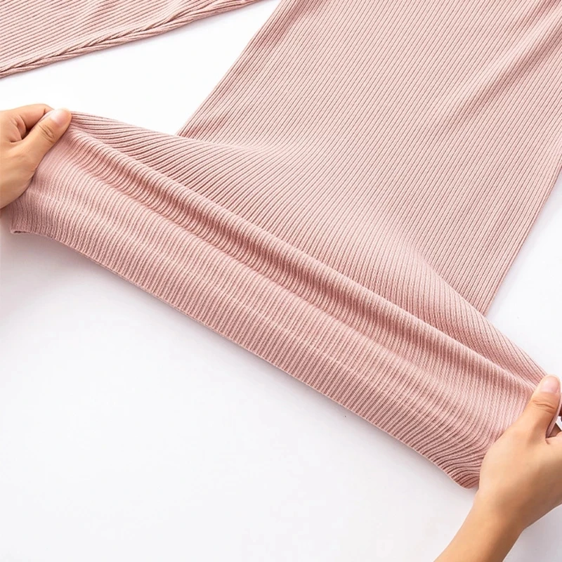 Solid Color Slim Women's Thermal Underwear Set Winter Turtleneck Cotton Long Johns Female Second Skin Thermo Clothing Pajamas
