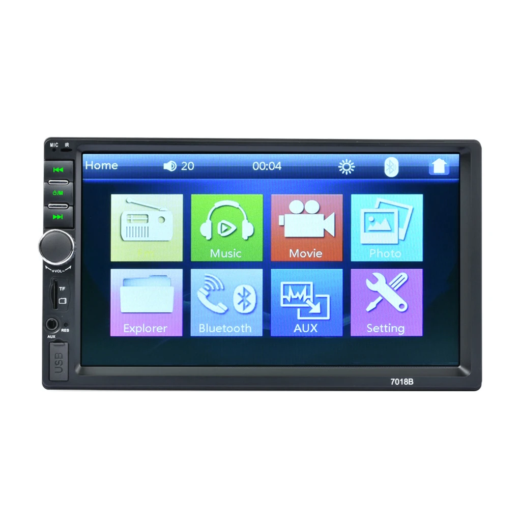 

2Din 7018B MP3 MP5 Player FM Car Radio Stereo Audio Music USB Digital Bluetooth In Dash Slot AUX Input