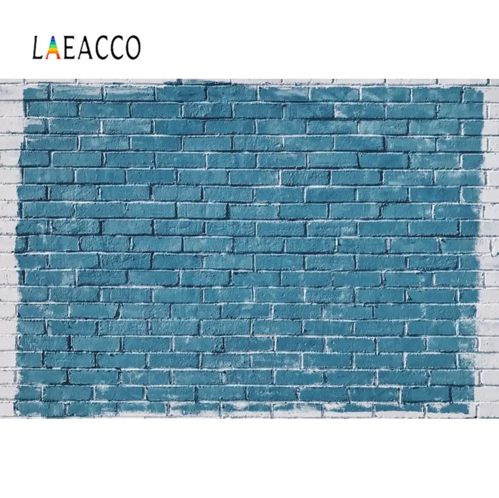 

Laeacco Blue Brick Wall Photography Backdrop Photo Background Photo Studio Baby Newborn Children Portrait Photophone Photocall