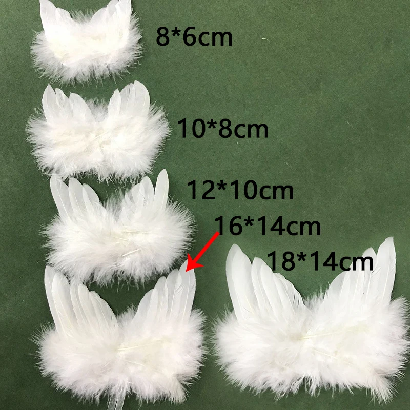 White Feather Angel Wing Christmas Tree Decor Hanging Ornament Home Party Newborn Photography Props Wedding Ornaments Kids Baby