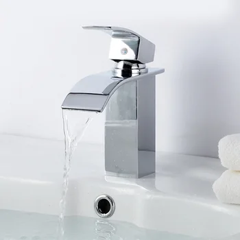 

Wholesale And Retail Deck Mount Waterfall Bathroom Faucet Vanity Vessel Sinks Mixer Tap Cold And Hot Water Tap