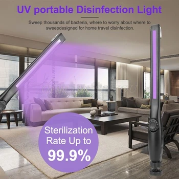 

40LED UV Disinfection Lamp Wand Ultraviolet Sterilizer Portable Rechargeable UV Germicidal Lamp Handheld Sterilizer Light Stick