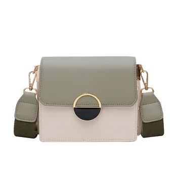 

Contrast Color PU Leather Crossbody Bags With Scarf Design For Women New Summer Shoulder Messenger Bag Ladies' Quality Handbags