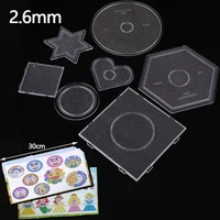 2.6mm Mini Hama Beads template Toy DIY perler tool Beads Educational Tangram Jigsaw Puzzle Iron beads tool Free shipping 1