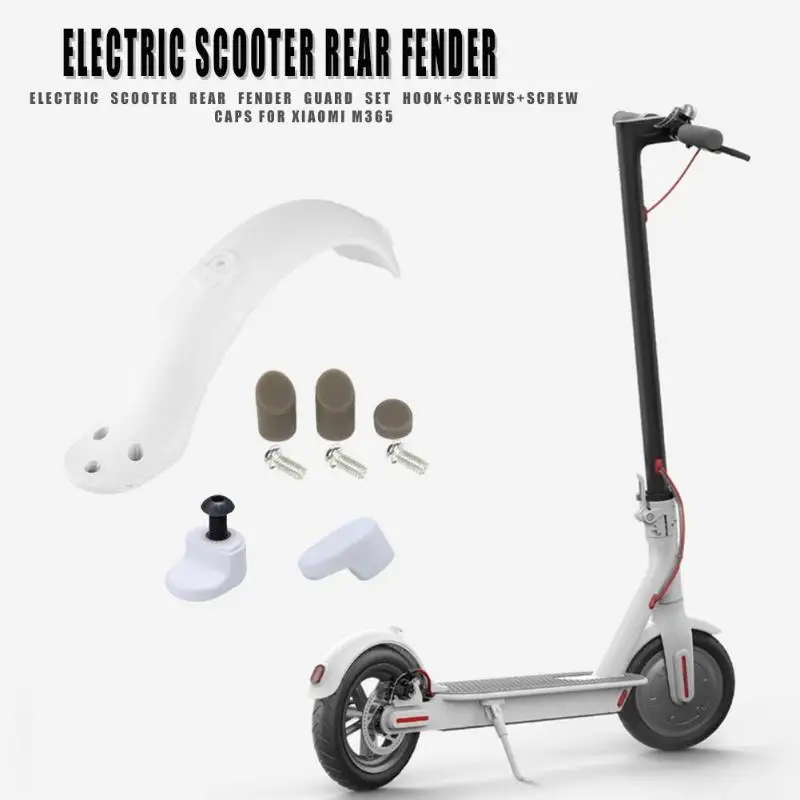 

Durable Scooter Rear Mudguard Multi-function Electric Scooter Rear Fender Guard Set Hook+Screws+Screw Caps for Xiaomi M365
