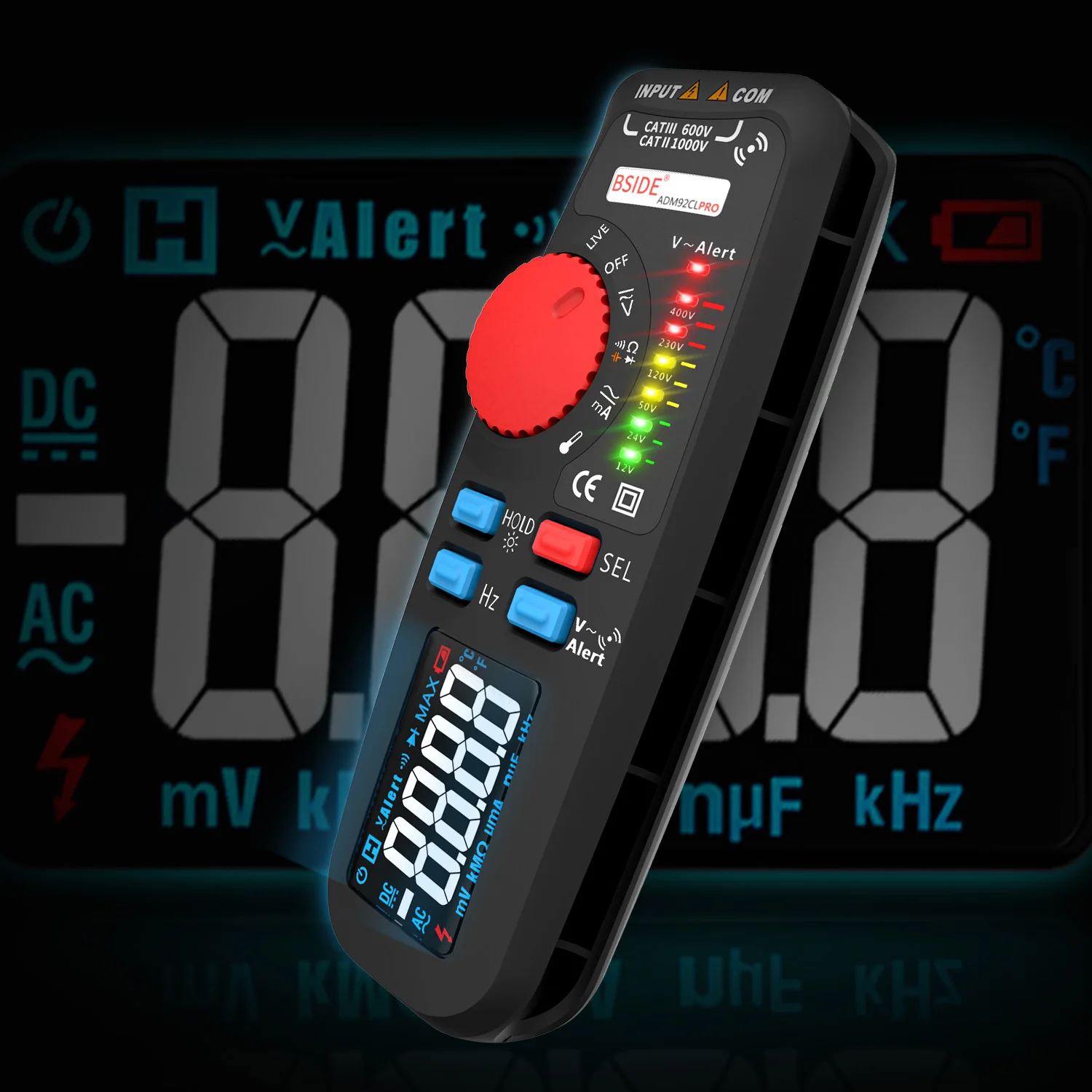Stift Typ Digital Multimeter LCD Display B01 Auto Rang Tragbar Taschenlampe DE