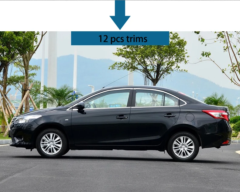 Нержавеющая сталь внешний подоконник крышка планки для toyota vios yaris седан стайлинга автомобилей