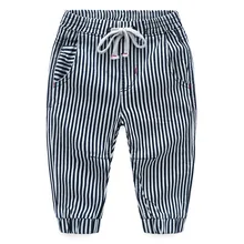 Весенние корейские модные детские повседневные брюки в полоску для мальчиков;