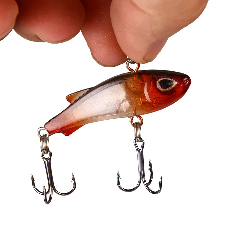  New 1PCS 4.5cm/4g 3D eyes VIB Lures swimming fishing bait full water layer long shot vibration swin