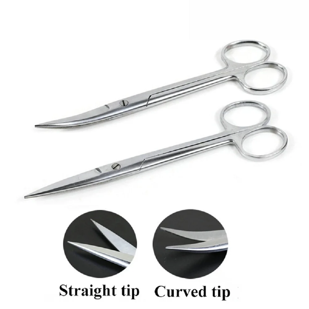 

10pcs Stainless Steel Nail Tools Eyebrow Nose Hair Scissors Cut Manicure Facial Trimming Tweezer Makeup Beauty Tool Curved tip