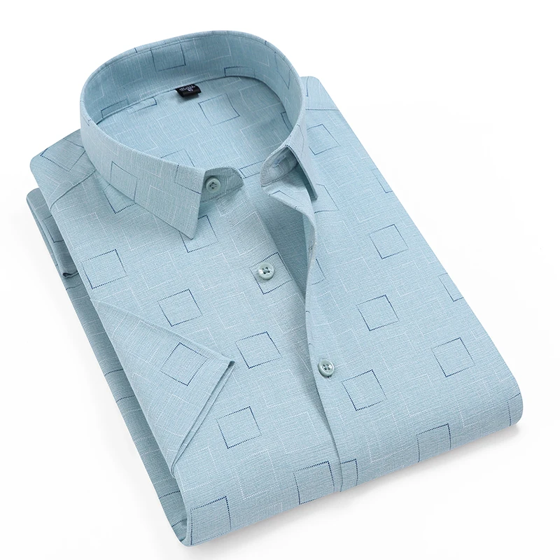2020 New Summer Men Shirt Short Sleeve No-Iron Recycled Fiber Print Shirts Fashion Business Work Shirts Brand Clothes DS403 2020 New Summer Men Shirt Short Sleeve No-Iron Recycled Fiber Print Shirts Fashion Business Work Shirts Brand Clothes DS403
