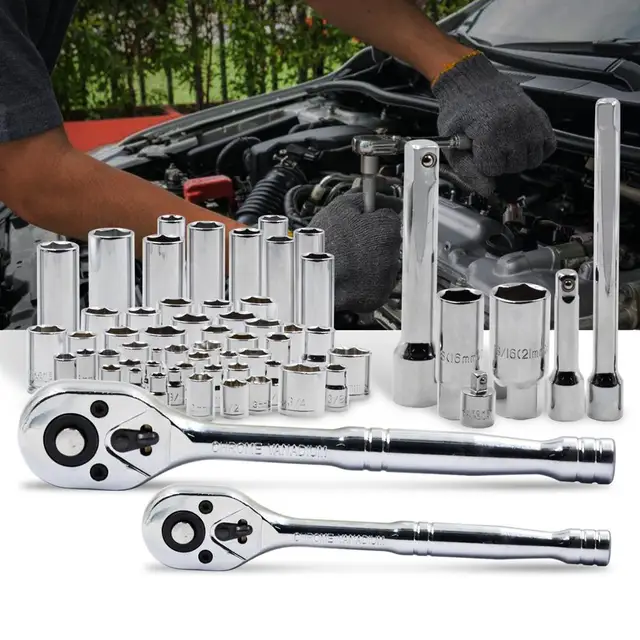 228PCS Auto Repair Hand Tool Set,1/2 3/8inch Hand Ratchet Wrench Socket Tools Sets for Car Reapair with Toolbox by PROSTORMER Mechanical tools