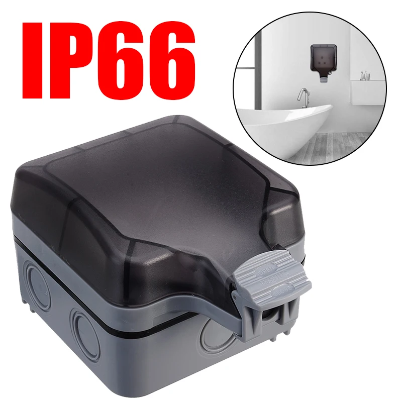 

1 pcs 13A Standard Grouding Residential General-Purpose UK Plug IP66 Easy To Install Indoor Electrical Sockets