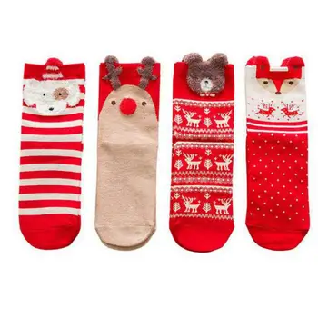 

1 Pair Women Socks Casual Winter Christmas Socks David's Deer Socks Cotton Cartoon Keep Warm Lady Socks Christmas Gift