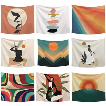 

Abstract Ink Painting Prints Tapestry Home Background Wall Hanging Cloth Decore Throw Rug Blanket Camping Tent Tapestry