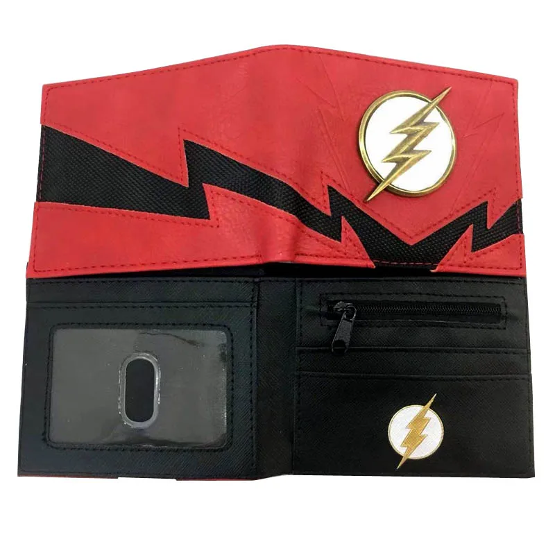Кошелек comics The Flash металлический значок двухскладной кошелек с карманом для монет держатель для карт - Цвет: 03