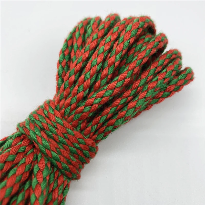 Cotton Rope 5yards 5mm Decorative Twisted Braided Cord for Handmade Decoration DIY Lanyard