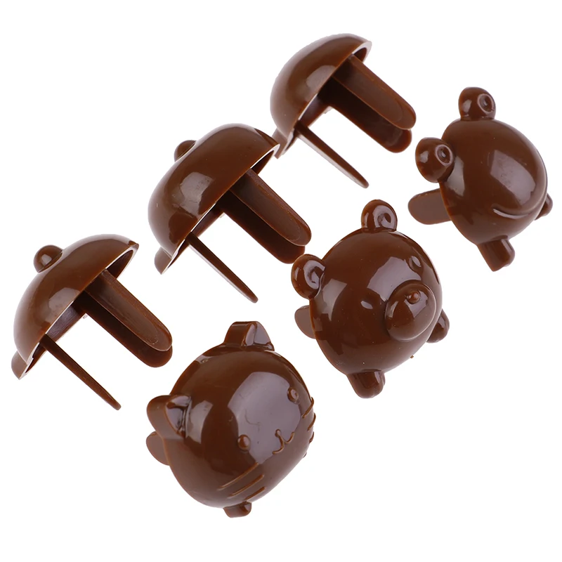 6 шт./партия, крышка для розетки, Детская безопасная защита, электрическая вилка, защита для детей, анти-шок - Цвет: coffee