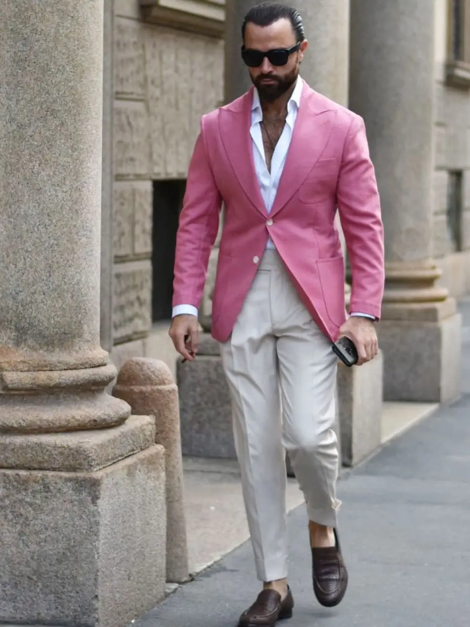 High Quality Hot Pink Mens Jacket Coat Groom Party Blazer Business Work  Wear Only One Blazer|Suits| - AliExpress