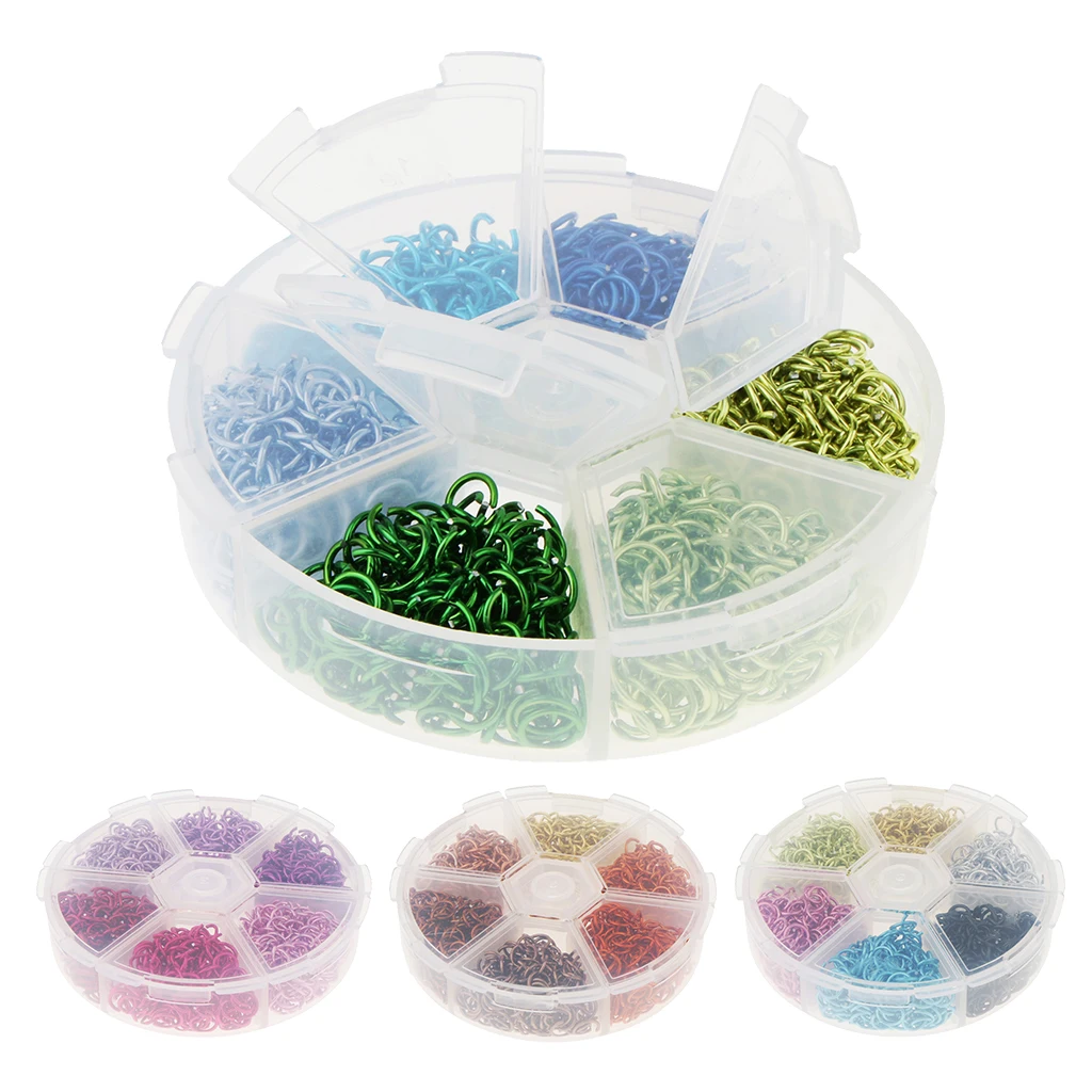 1080 Piecers 6mm Open Jump Rings Link Loops fit DIY Keychain/Finding/Jewelry Making Connector Multicolor