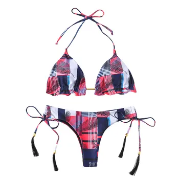 

Women New Fashion Bathing Suit Bathers Beach Swimming Sexy Swimwear Bikini Print Split Swimwear Bikini Summer Beachwear #5.6