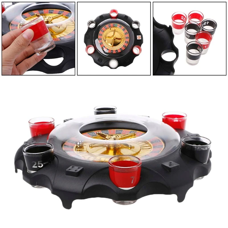 

1 Set Electric Drinking Game Set Roulette Adult Party Casino Style 6 Shot Glasses Gift Adults Kids Children Party Games