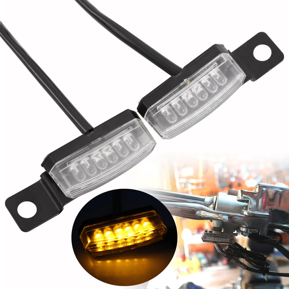

Black 12 V LED Light Motorcycle Turn Signals Indicator Blinker Light Mini Turn Signal Indicator Universal For Harley BMW Triumph