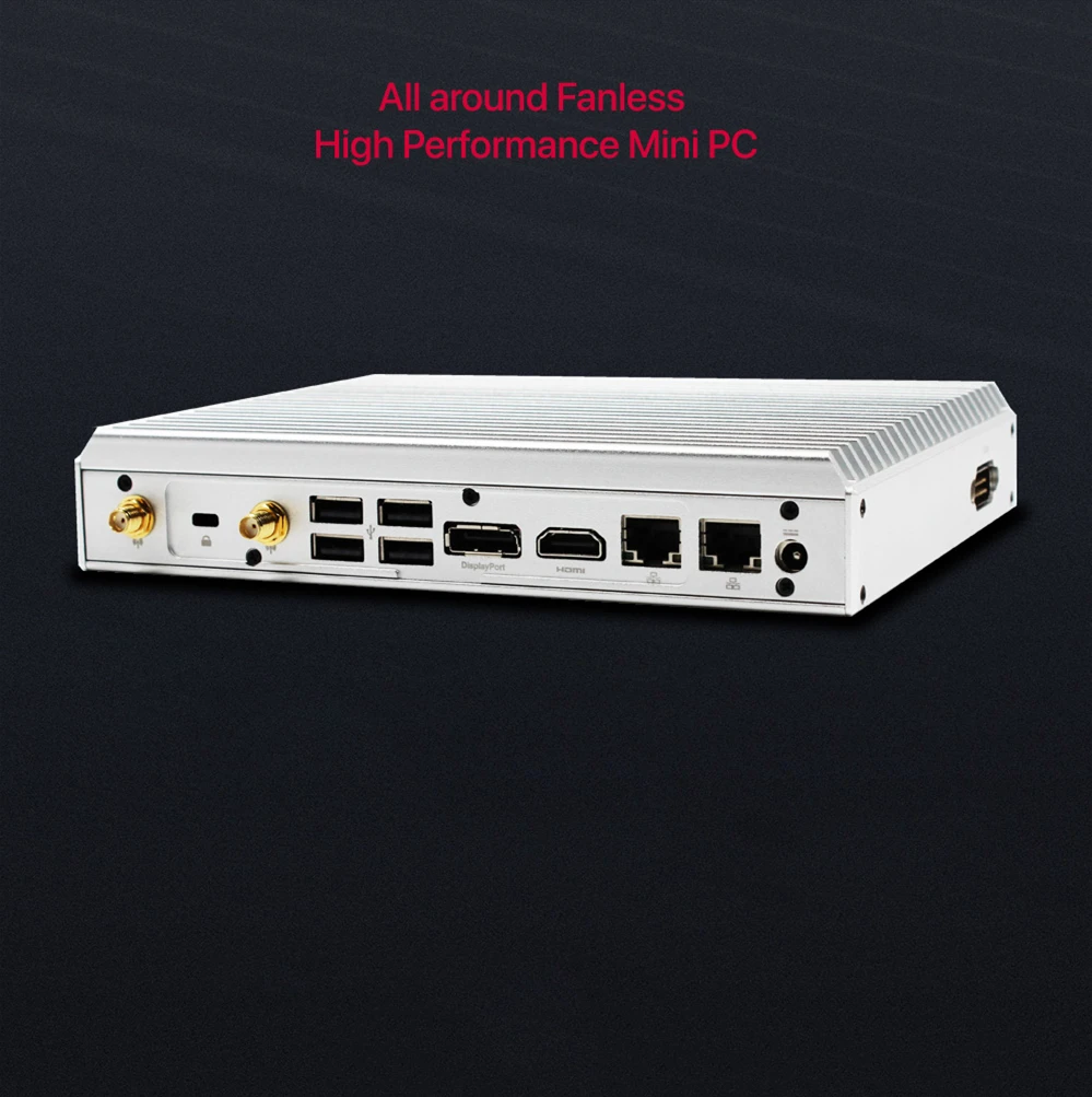 

i5 7200U Fanless Mini pc Quad Core 4 Gigabit LAN Win 10 Linux 2*LAN 6*USB HDMI minipc