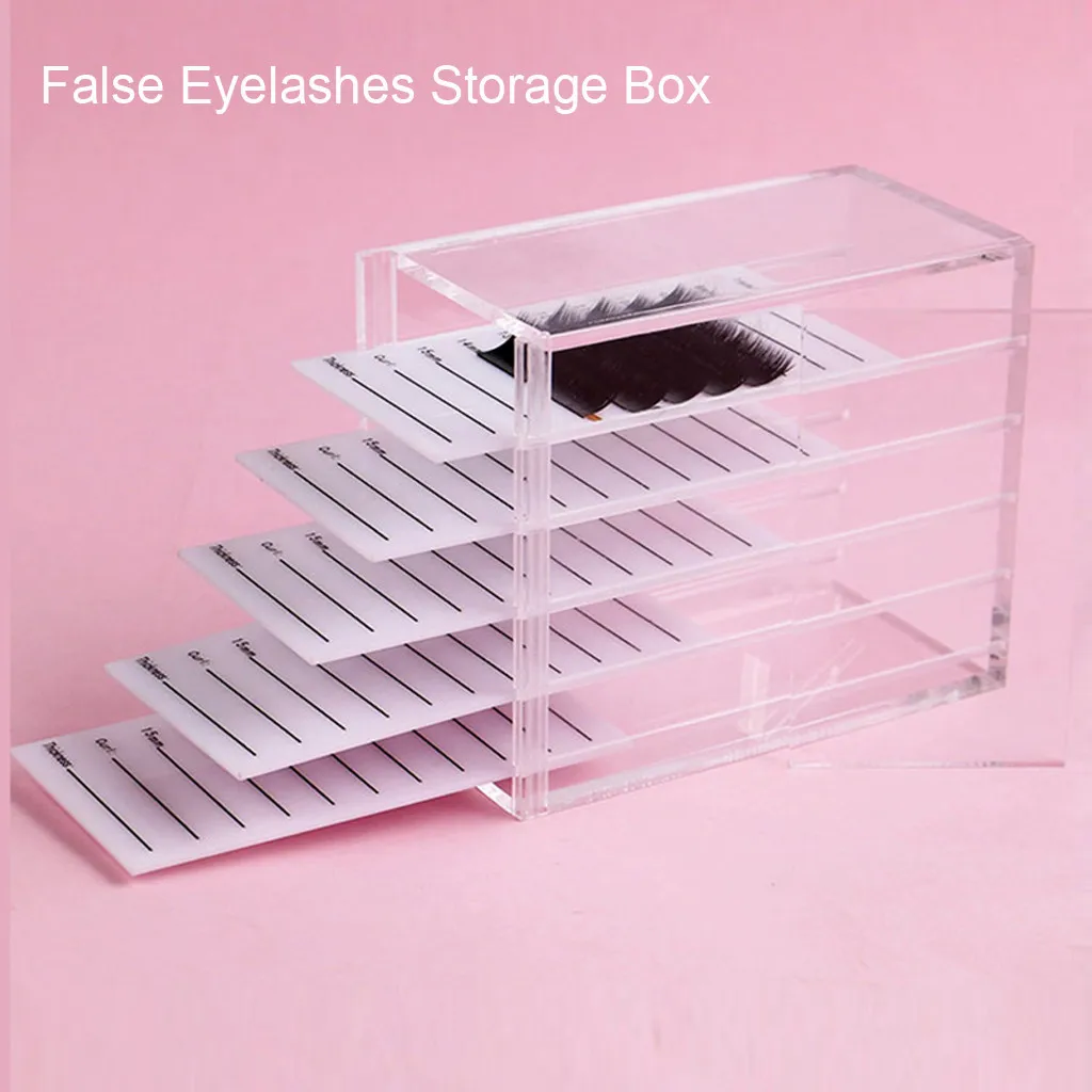 

False Eyelashes Storage Box 5 Acrylic Pallet Lash Holder For Eyelash Extension Individual lash Volume Display Stand Tools Y812