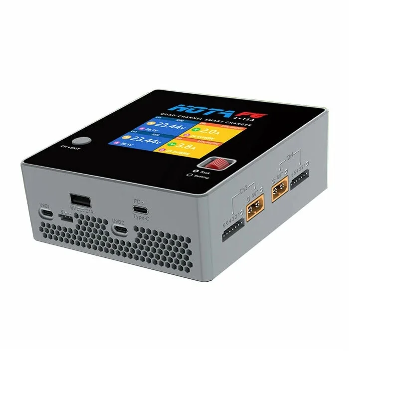 HOTA F6 4x250W 15A 4-канальное умное балансирующее зарядное устройство с Type-C для Lipo LiIon NiMH