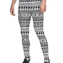 Этнические Boho Ретро штаны с геометрическим узором мужские Леггинсы влагоотводящие пижамы вечерние с высокой талией для повседневного использования компрессионные с рисунком