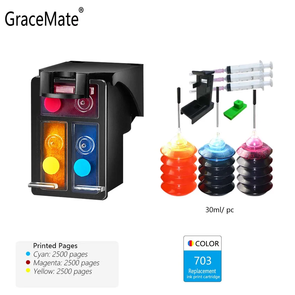 GraceMate 703 чернильный картридж совместимый для Hp 703 для Deskjet D730 F735 K109a K109g K209a K209g K510a чернильные картриджи для принтера - Цвет: Ink Cartridge 703