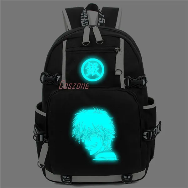 Gintama Cosplay Backpack Cartoon Luminous Student School Shoulder Bag Teenage Laptop Travel Bags