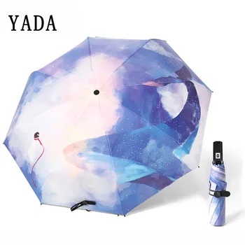 

YADA INS Automatic Umbrellas Charm Rain Women uv Cartoon Blue Whale Umbrella For Womens Windproof Folding Animal Umbrellas YS851