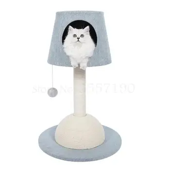 

Table lamp cat climbing frame cat nest cat tree integrated cat grab post solid wood small luxury cat bucket