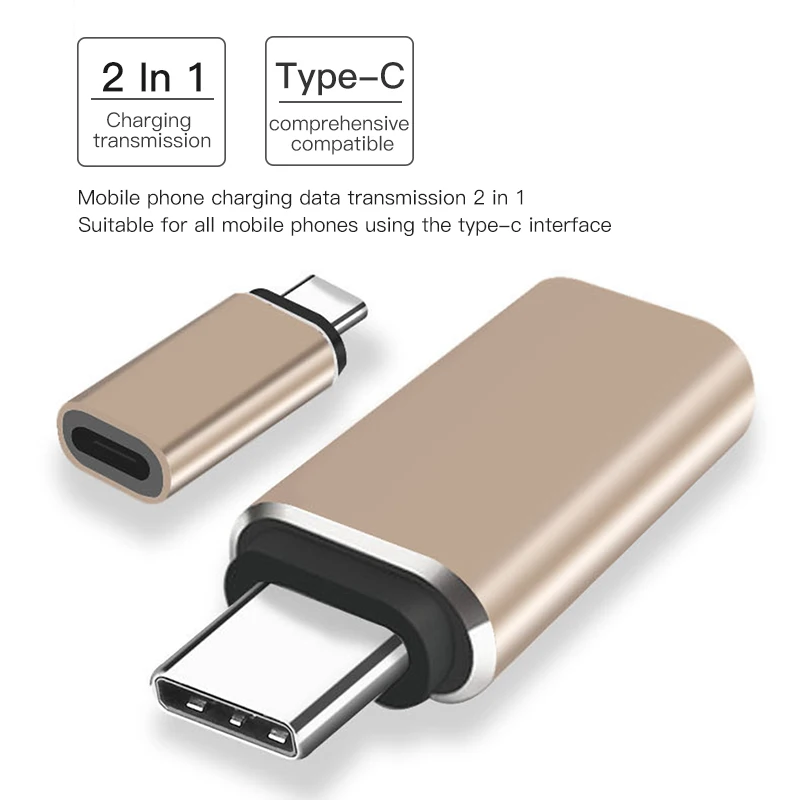 ! ACCEZZ 2 шт. Тип C адаптер Мужской до 8 Pin женский USB быстрой зарядки Разъем