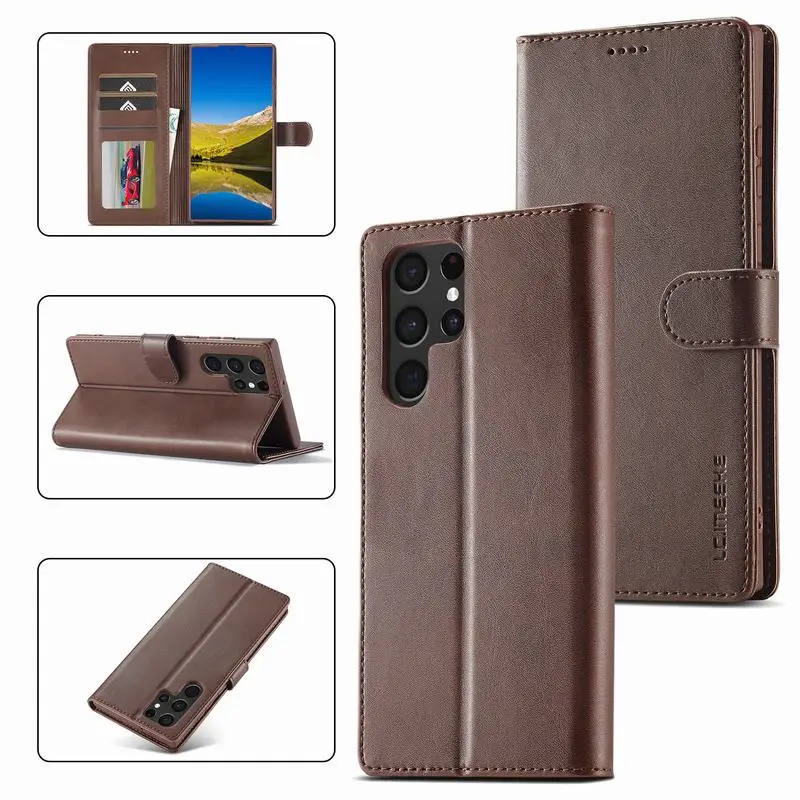 For Samsung Galaxy S22 Ultra Case Flip Wallet Cover For Samsung S22 Plus 5G Case Leather Magnetic Luxury Phone Bags Cases Coque samsung s22 ultra case